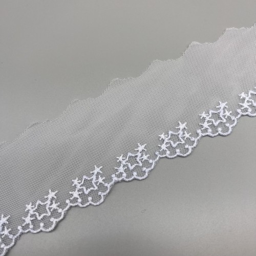 Кружево бледно голубое со звёздами , ширина 5 см