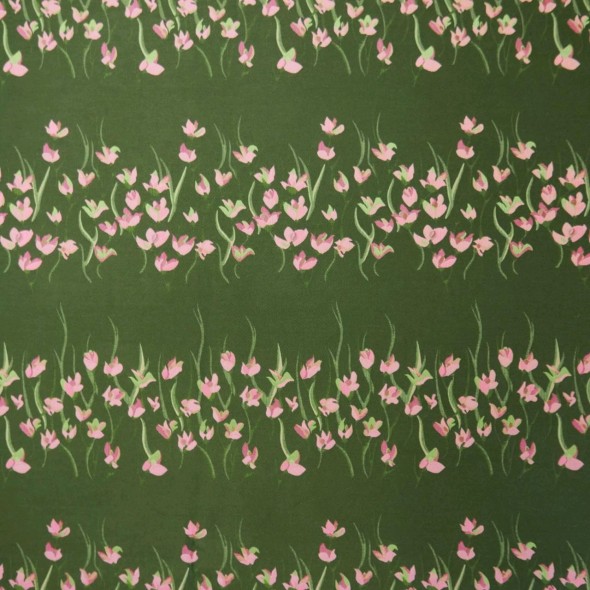 Твид плательный шерстяной с цветочным рисунком