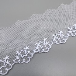 Кружево бледно голубое со звёздами , ширина 5 см