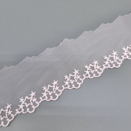 Кружево бледно розовое со звёздами , ширина 5 см