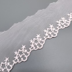 Кружево бледно розовое со звёздами , ширина 5 см
