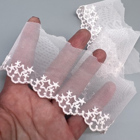 Кружево бледно розовое со звёздами , ширина 5 см