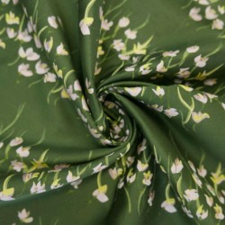 Твид плательный шерстяной с цветочным рисунком