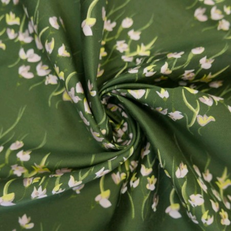 Твид плательный шерстяной с цветочным рисунком