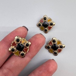 Пуговицы для одежды, на ножке, квадратные, 16 мм