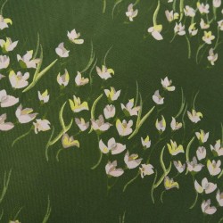 Твид плательный шерстяной с цветочным рисунком