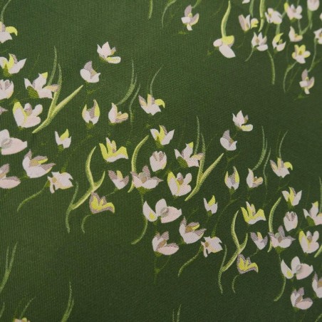 Твид плательный шерстяной с цветочным рисунком