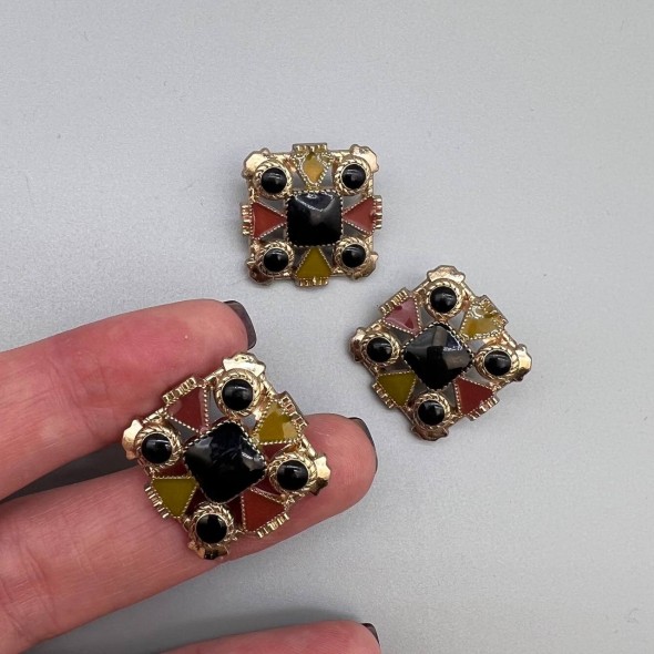 Пуговицы для одежды, на ножке, квадратные, 20 мм