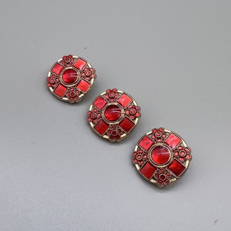 Пуговицы для одежды, на ножке, красные, 17 мм