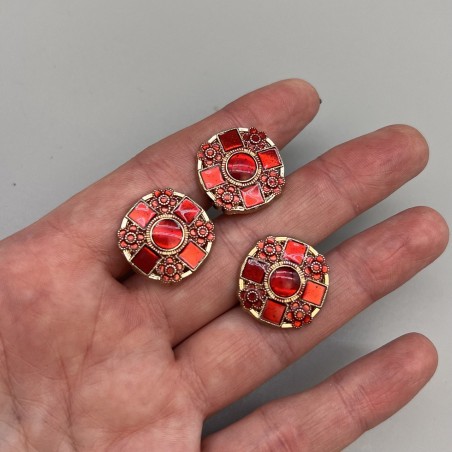 Пуговицы для одежды, на ножке, красные, 17 мм