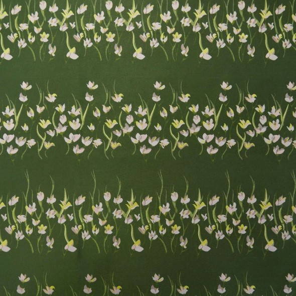 Твид плательный шерстяной с цветочным рисунком