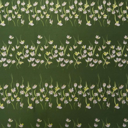 Твид плательный шерстяной с цветочным рисунком