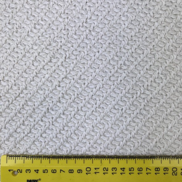 Ткань пальтовая крупное диагональное плетение, молочная