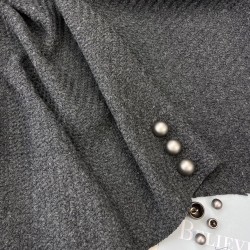 Ткань пальтовая крупное диагональное плетение, серая