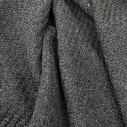 Ткань пальтовая крупное диагональное плетение, серая