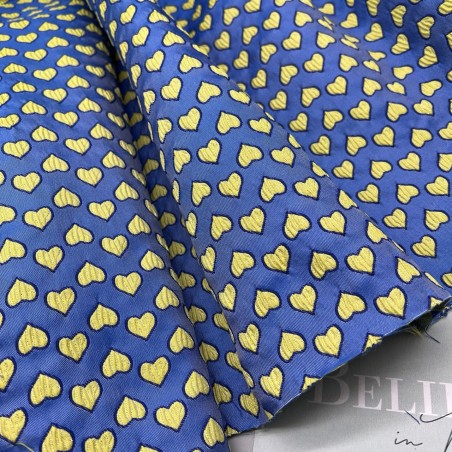 Жаккард с сердцами, ярко-синий