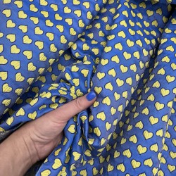 Жаккард с сердцами, ярко-синий