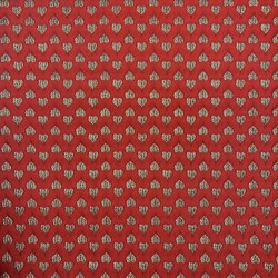 Жаккард с сердцами, красный с золотистыми сердцами