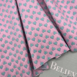 Жаккард с сердцами, нежно-розовый