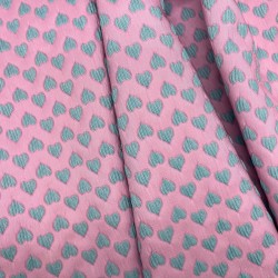 Жаккард с сердцами, нежно-розовый