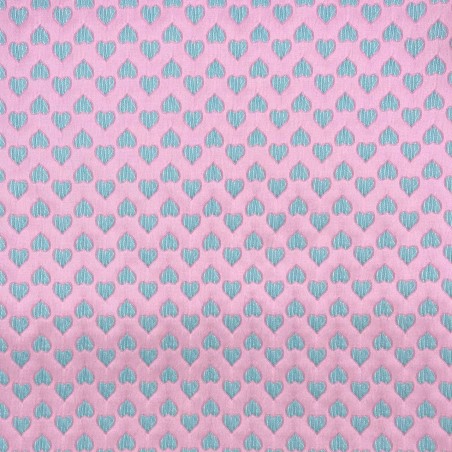 Жаккард с сердцами, нежно-розовый
