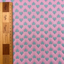Жаккард с сердцами, нежно-розовый