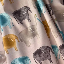 Ткань хлопок бежевый со слонами