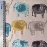 Ткань хлопок бежевый со слонами