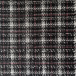 Твид черно-белый  матовый в клетку