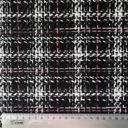 Твид черно-белый  матовый в клетку