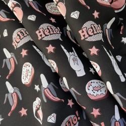 Ткань жаккардовая с рисунком в стиле поп-арт