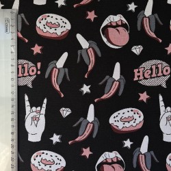 Ткань жаккардовая с рисунком в стиле поп-арт