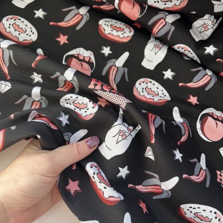 Ткань жаккардовая с рисунком в стиле поп-арт