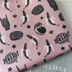 Ткань жаккардовая с рисунком в стиле поп-арт