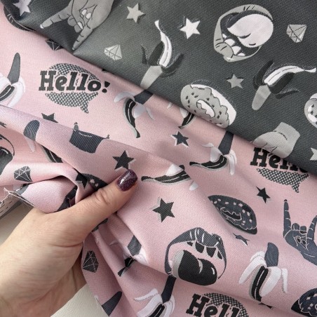 Ткань жаккардовая с рисунком в стиле поп-арт