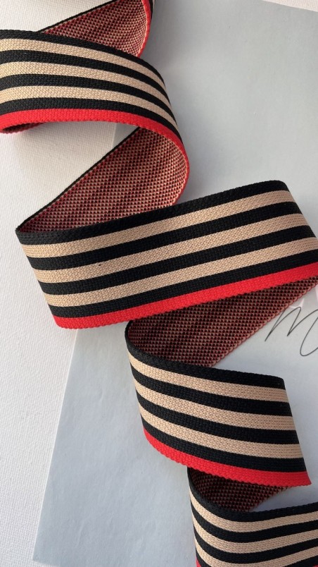 Тесьма трикотажная в полоску, 4 см