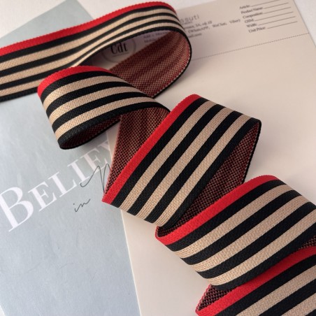 Тесьма трикотажная в полоску, 4 см