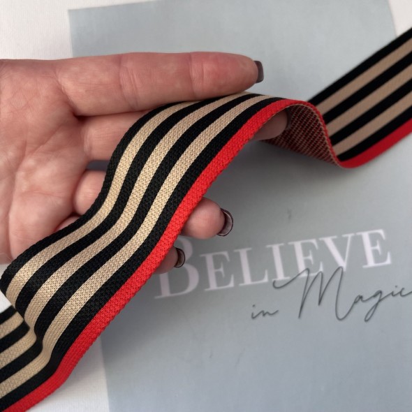 Тесьма трикотажная в полоску, 4 см