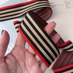 Тесьма трикотажная в полоску, 4 см