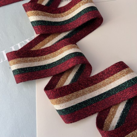 Лампасы трикотажные, полосатые с люрексом, 4 см