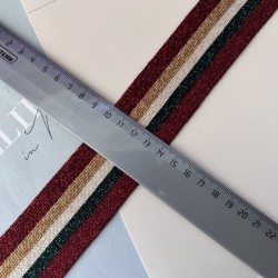 Лампасы трикотажные, полосатые с люрексом, 4 см