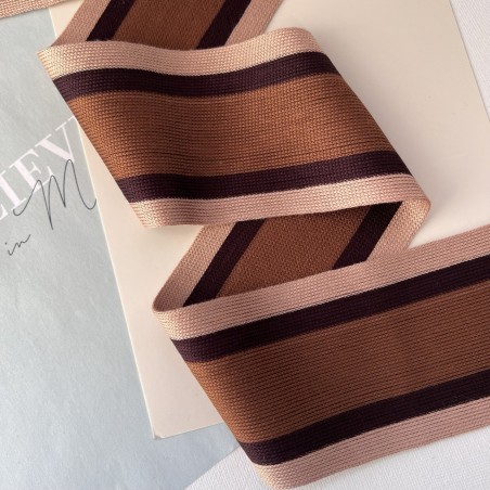 Лампасы трикотажные, матовые, в бежевых тонах, 7см