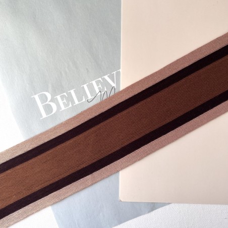 Лампасы трикотажные, матовые, в бежевых тонах, 7см