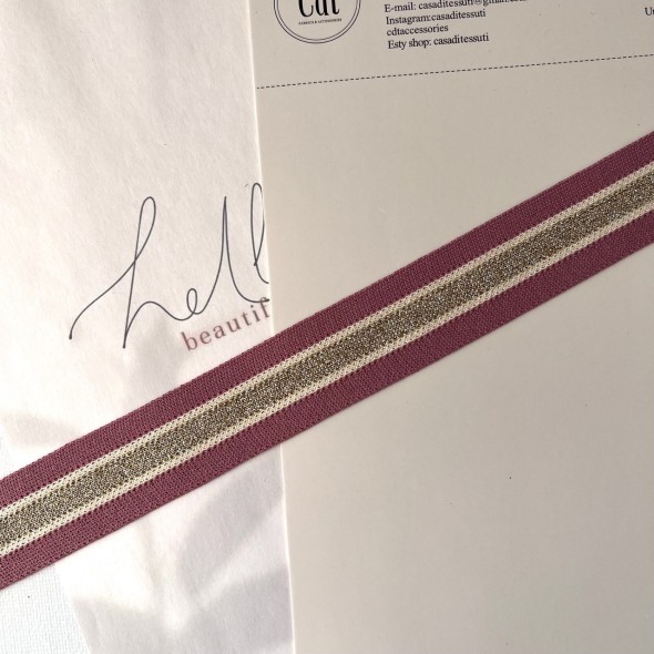 Лампасы трикотажные для шитья, с люрексом, 3 см