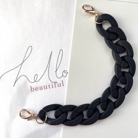 Цепочка брелок пластиковая черная матовая, 20 см