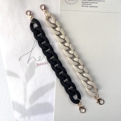 Цепочка брелок пластиковая черная матовая, 20 см
