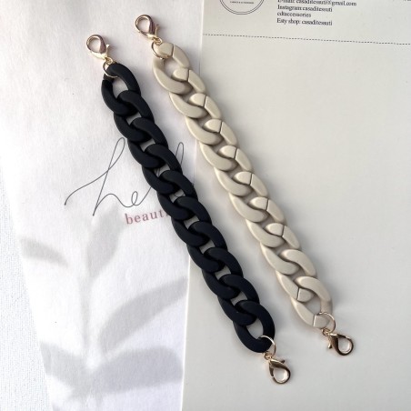 Цепочка брелок пластиковая черная матовая, 20 см