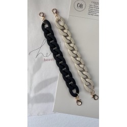 Цепочка брелок пластиковая черная матовая, 20 см