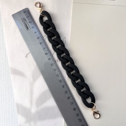 Цепочка брелок пластиковая черная матовая, 20 см