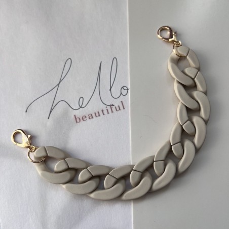 Цепочка брелок пластиковая бежевая матовая, 20 см